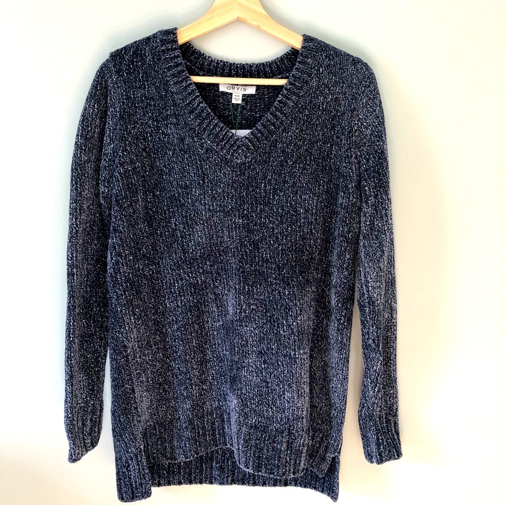 Orvis Blue Chenille Sweater